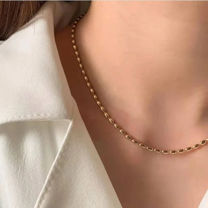 Gold Bead Choker Necklace