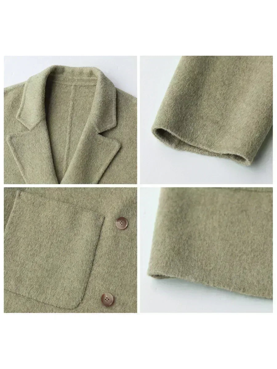 Women's Loose Double-Breasted Retro Coat, view 4
