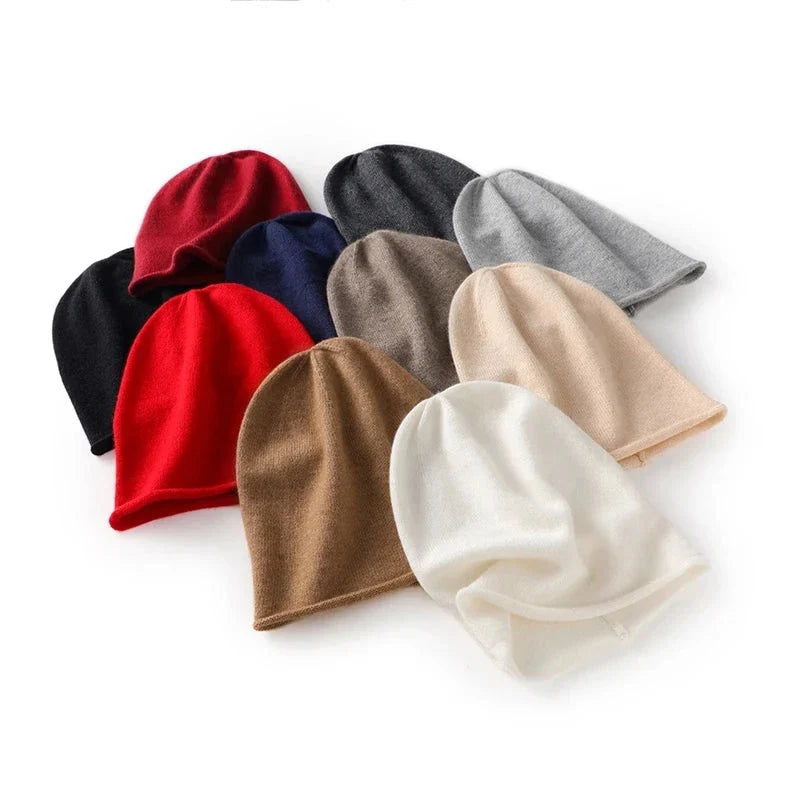 Relaxed-Fit Cashmere Knit Winter Beanie, view 2