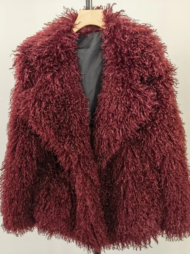 Women's Faux Fur Jacket, Long Sleeve Thick Warm Fluffy Coat
