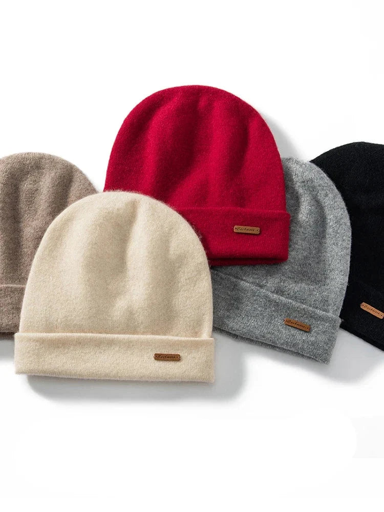 Double-Layer Cashmere Knit Winter Beanie, view 2