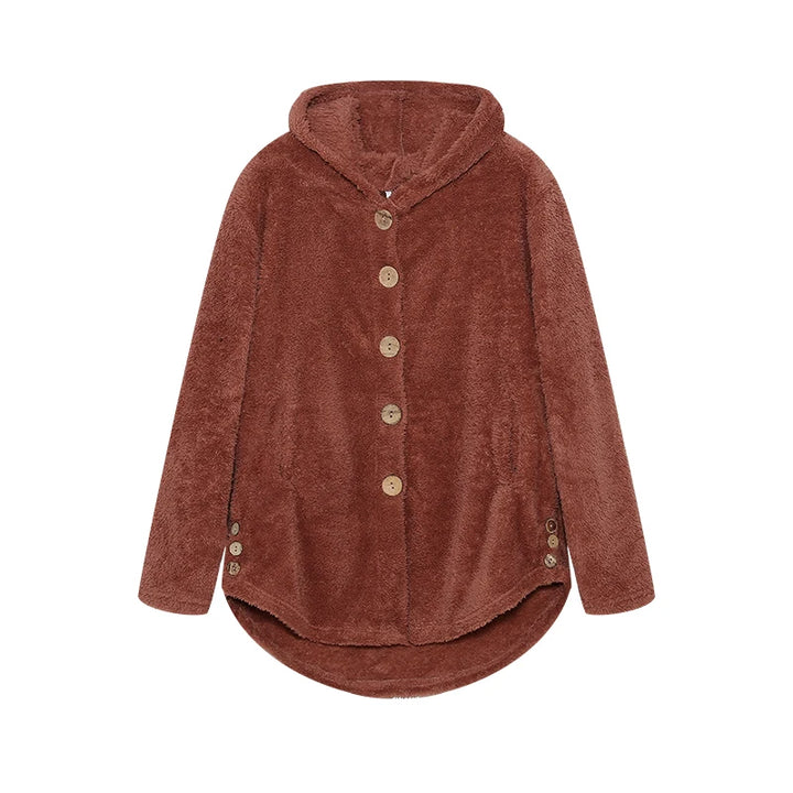 Women's Two Piece Set, Printed Pleated Shirt and Faux Fur Coat
