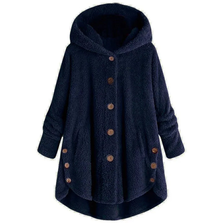 Women's Two Piece Set, Printed Pleated Shirt and Faux Fur Coat