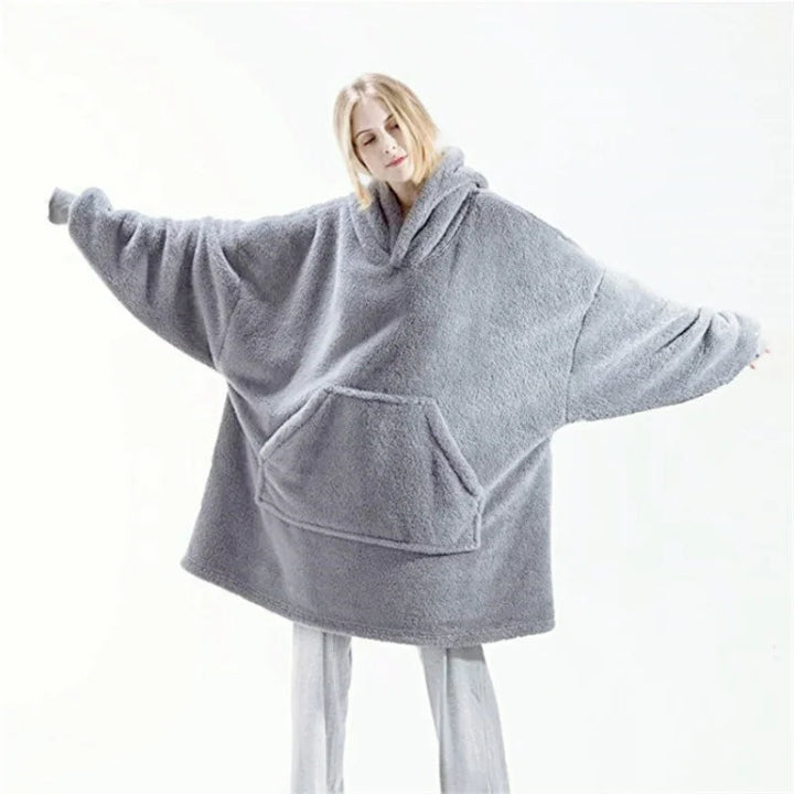 Women's Fleece Pullover, Hooded Oversized Sherpa Sweatshirt Top