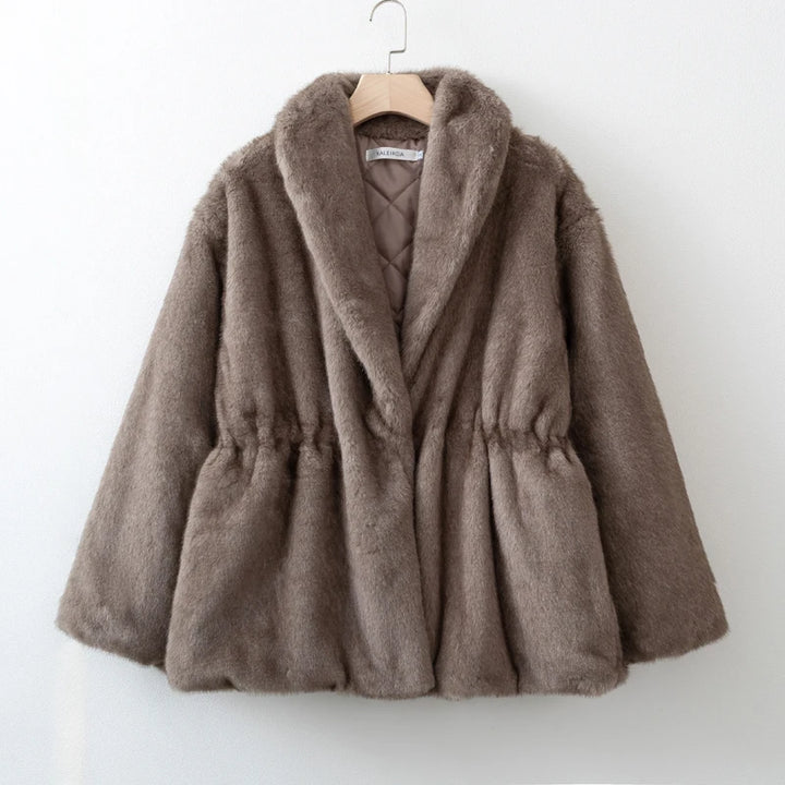 Women's Faux Fur Coat, Soft Fluffy Warm Winter Overcoat