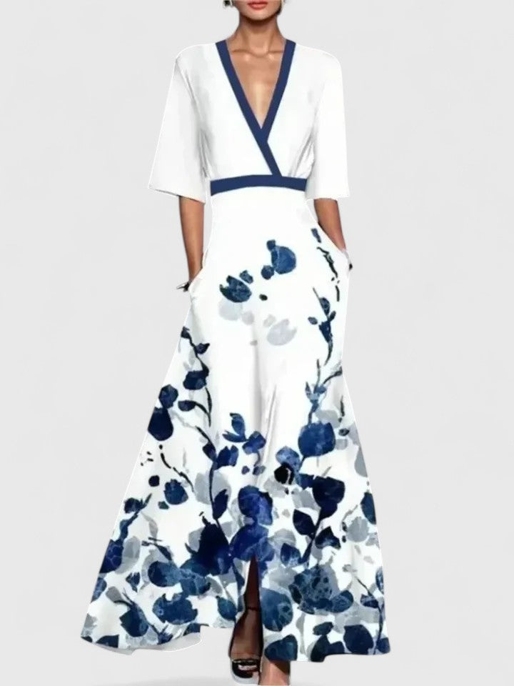 Women's Elegant Full-Length Maxi Occasion Dress in White