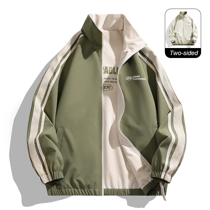 Men's Reversible Jacket, Windproof Water Resistant Outdoor Hiking Coat