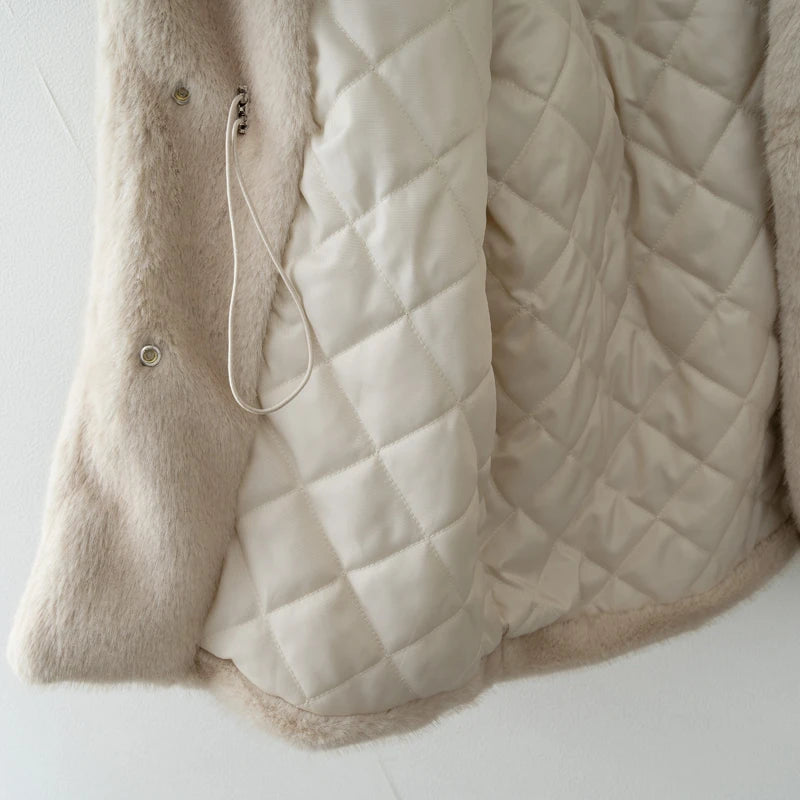 Women's Faux Fur Coat, Soft Fluffy Warm Winter Overcoat