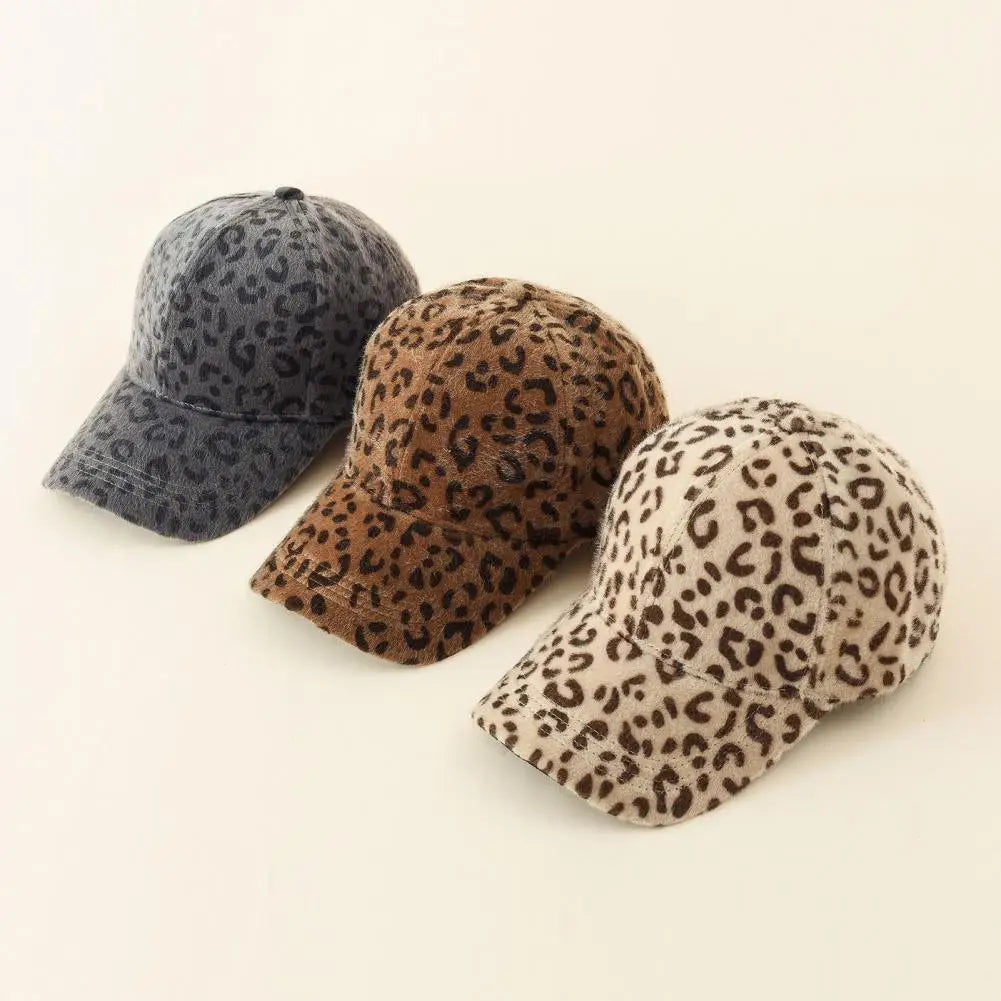 Women's Plush Winter Baseball Cap with Extended Brim, view 2