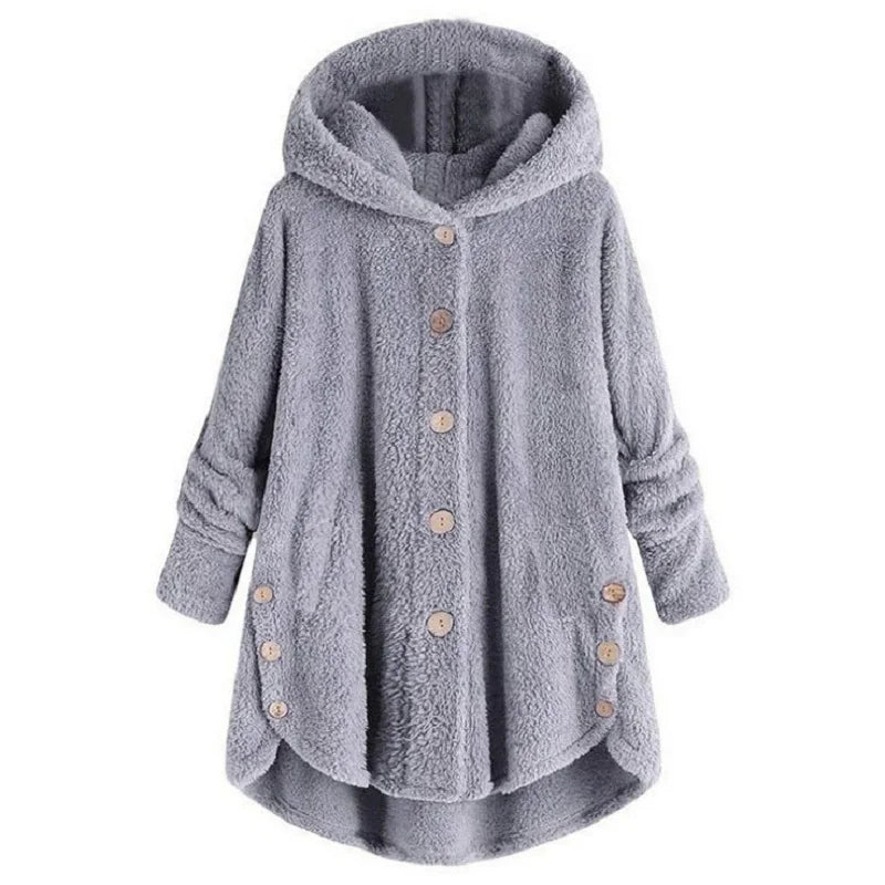 Women's Two Piece Set, Printed Pleated Shirt and Faux Fur Coat