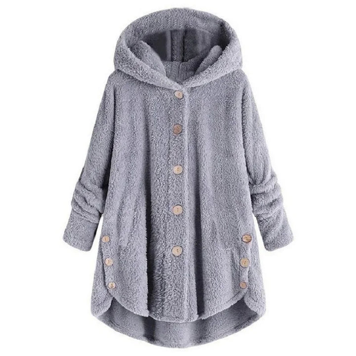 Women's Two Piece Set, Printed Pleated Shirt and Faux Fur Coat