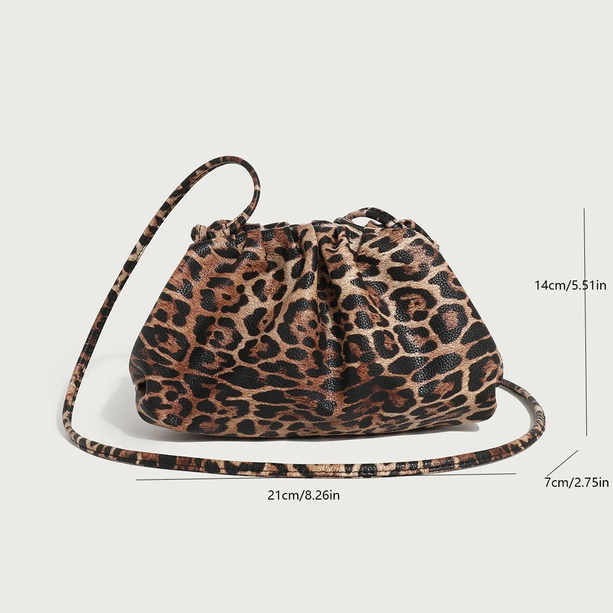 Women's Leopard Print Faux Leather Clutch with Linen Lining, view 4