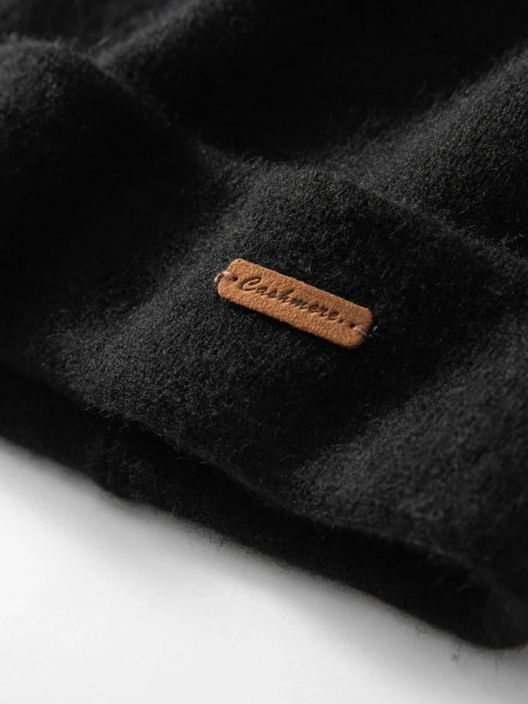 Double-Layer Cashmere Knit Winter Beanie, view 7