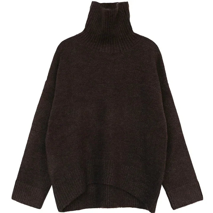 Women's Turtleneck Sweater, Loose Knit Warm Winter Pullover