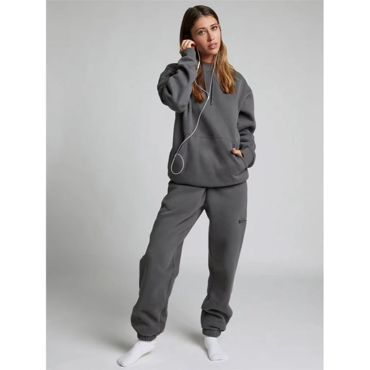 Fashionable Hoodie Top Pants Set Women's Casual Sportswear Long Sleeve Winter Outfit Long Pants Comfortable Two-Piece Suit