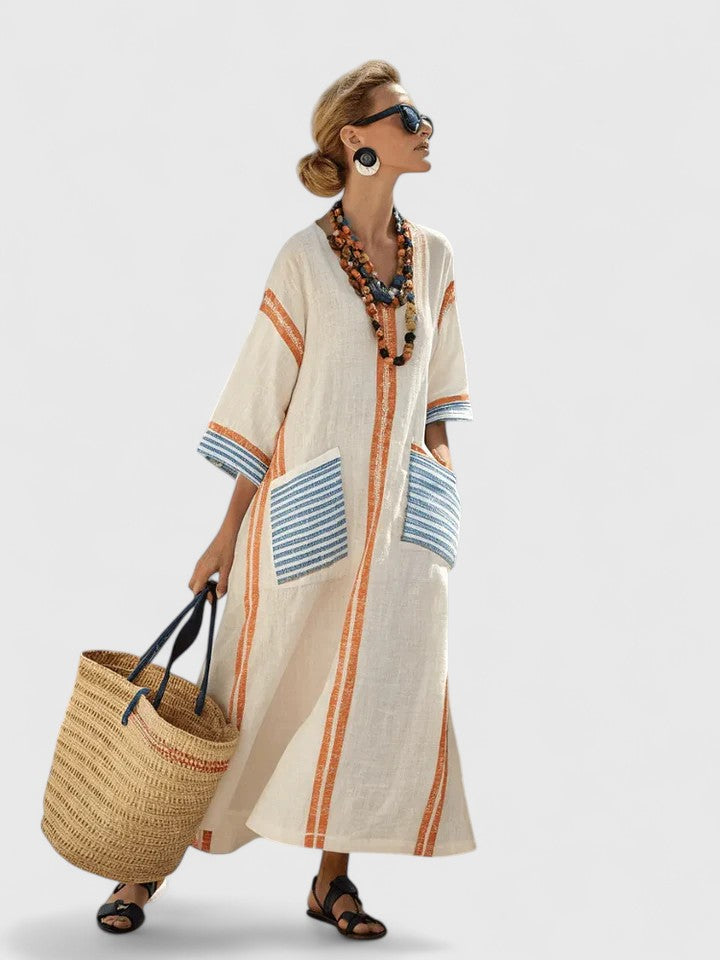 Women's Two-Tone Relaxed-Fit Maxi Dress, view 2