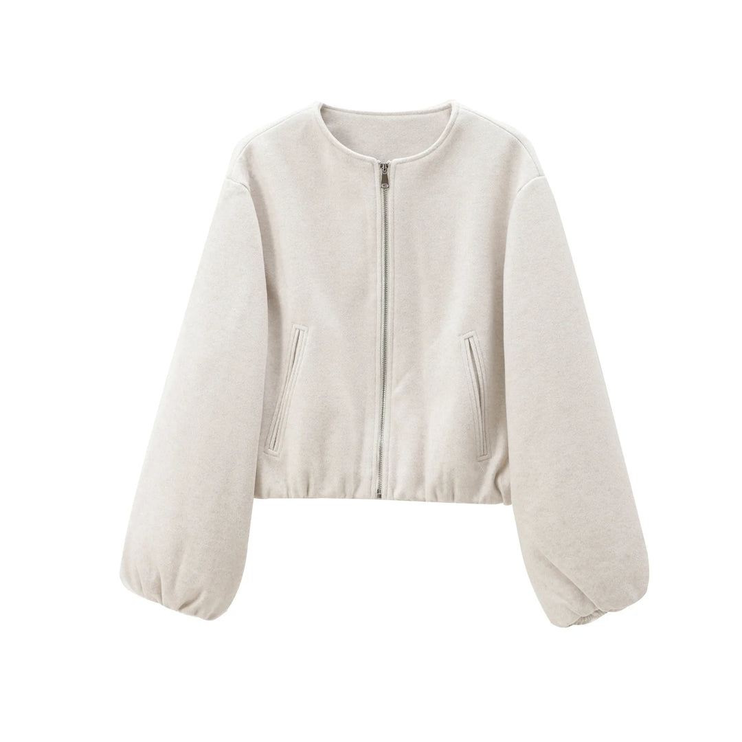 Women's Cropped Bomber Jacket, Zip Up Lightweight Casual Sports Jacket