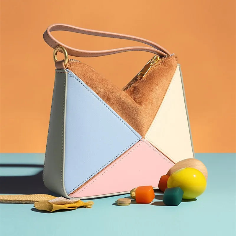 Women's Pleated Origami Top Handle Bag, view 3