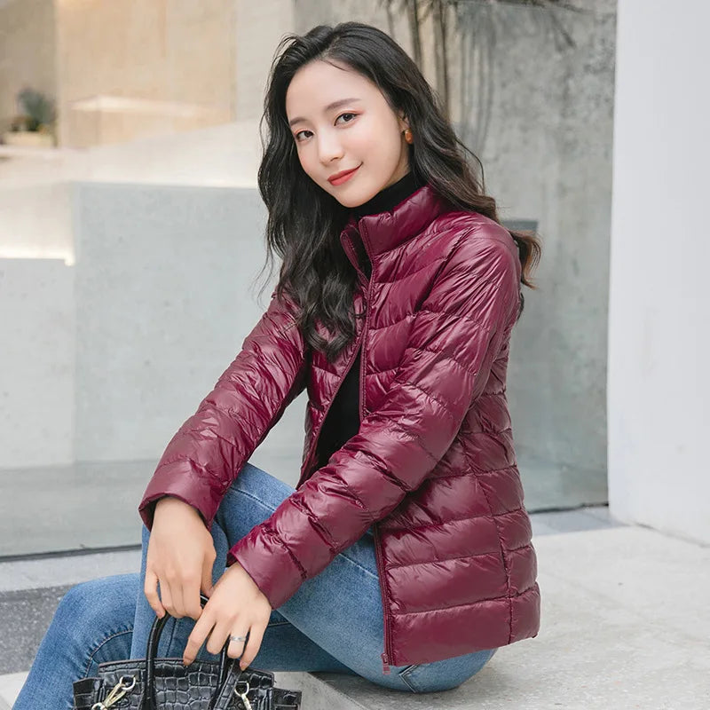Women's Lightweight Packable Short Puffer Jacket, view 3
