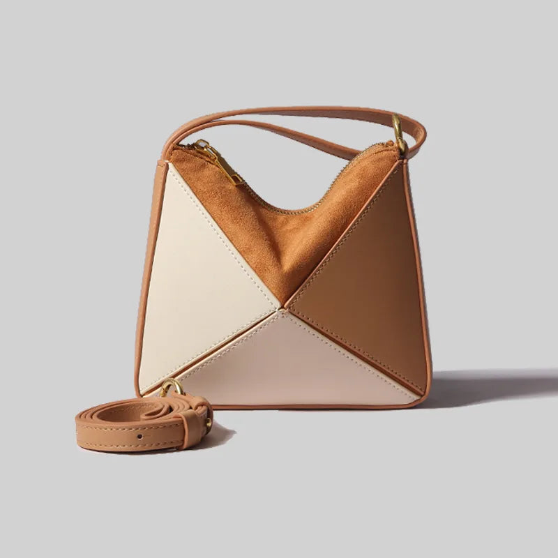 Women's Pleated Origami Top Handle Bag in Fire Orange