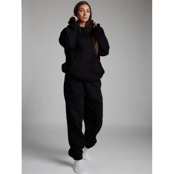 Fashionable Hoodie Top Pants Set Women's Casual Sportswear Long Sleeve Winter Outfit Long Pants Comfortable Two-Piece Suit