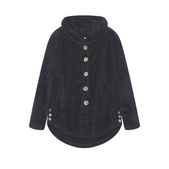 Women's Two Piece Set, Printed Pleated Shirt and Faux Fur Coat