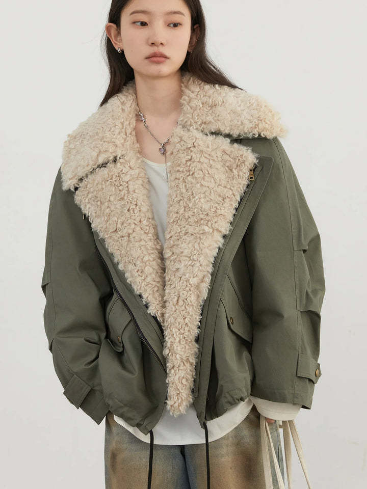 Women's Moto Jacket, Thick Warm Cotton Padded Winter Overcoat