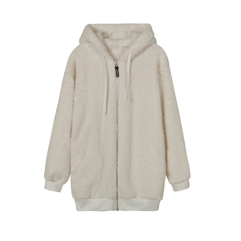 Women's Fleece Jacket, Hooded Full Zip Warm Winter Coat Plus Size