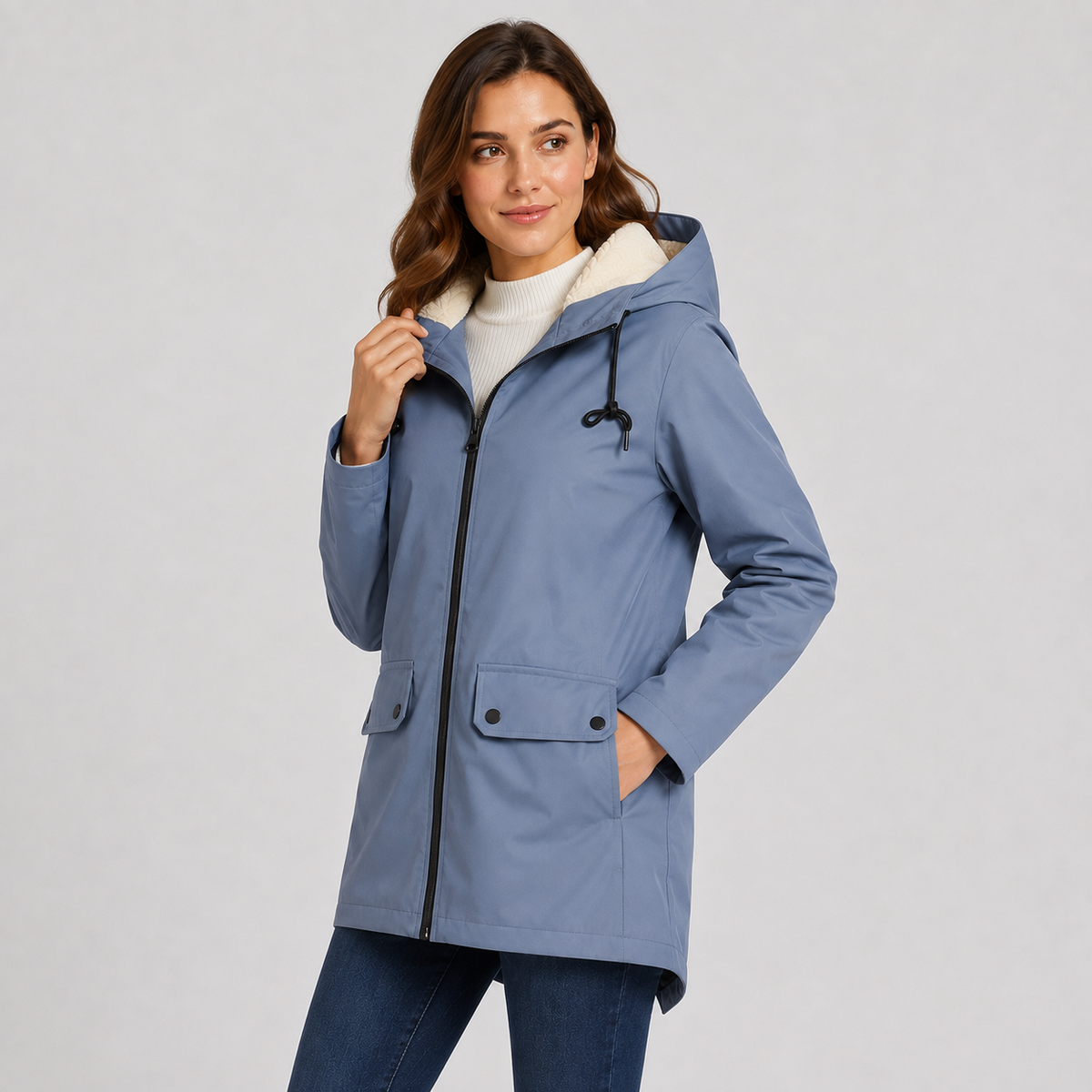 Women's Fleece-Lined Full-Zip Hoodie Jacket, view 12