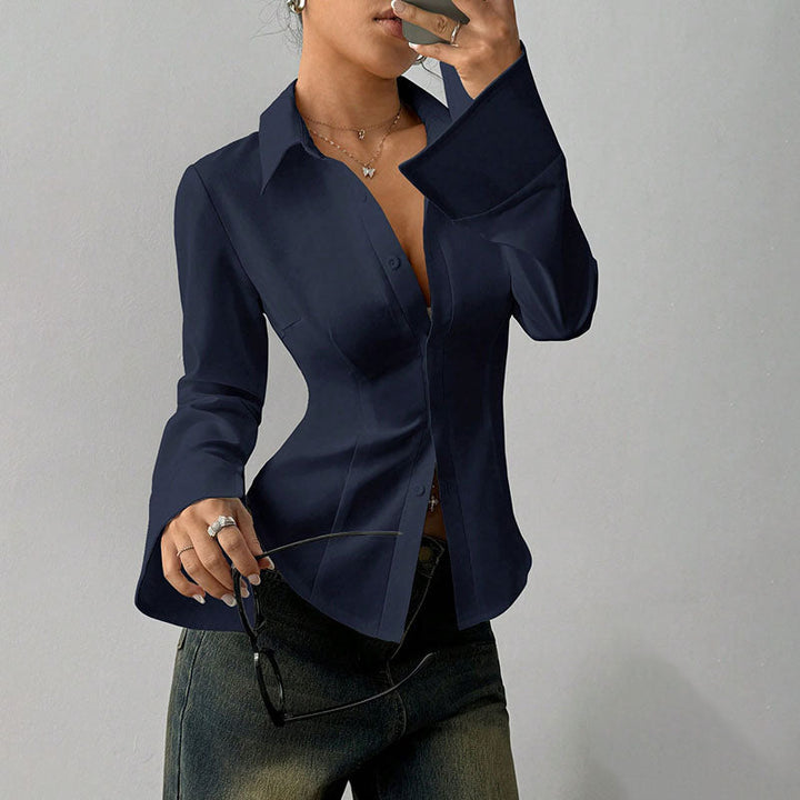 ONORA Slim-fit V long-sleeved shirt