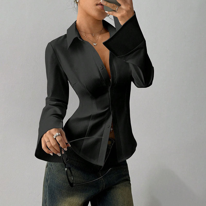 ONORA Slim-fit V long-sleeved shirt
