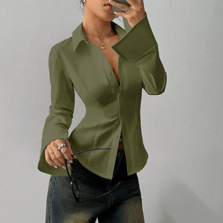 ONORA Slim-fit V long-sleeved shirt