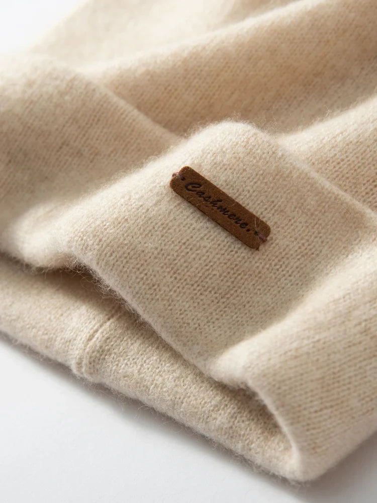 Double-Layer Cashmere Knit Winter Beanie, view 6