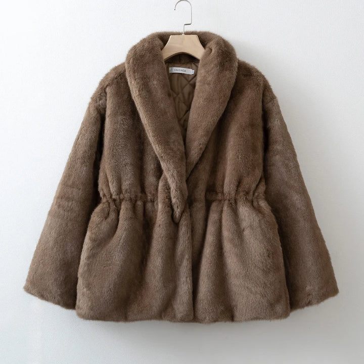 Women's Faux Fur Coat, Soft Fluffy Warm Winter Overcoat