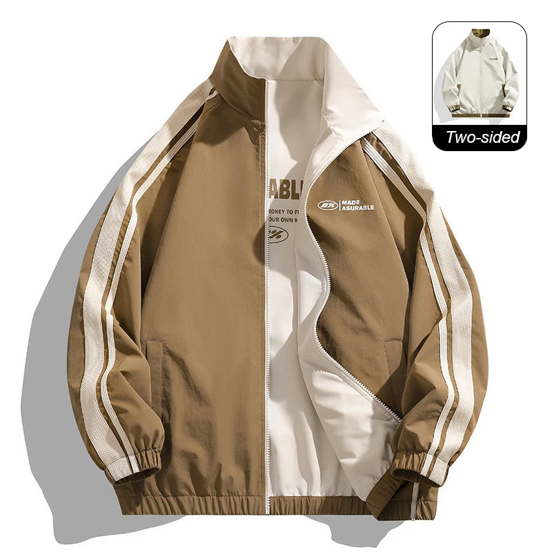Men's Reversible Jacket, Windproof Water Resistant Outdoor Hiking Coat