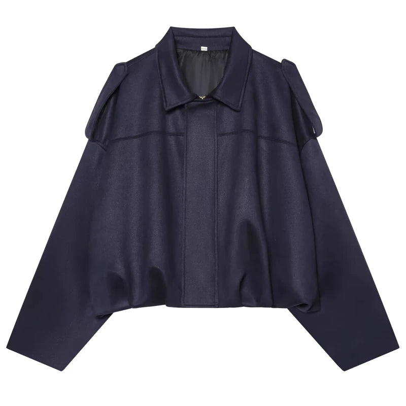 Women's Suede Bomber Jacket, Cropped Lapel Zip Up Moto Racing Coat