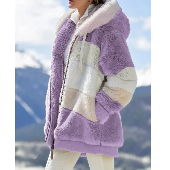 Women's Winter Coat, Hooded Zip Up Plaid Thick Warm Jacket