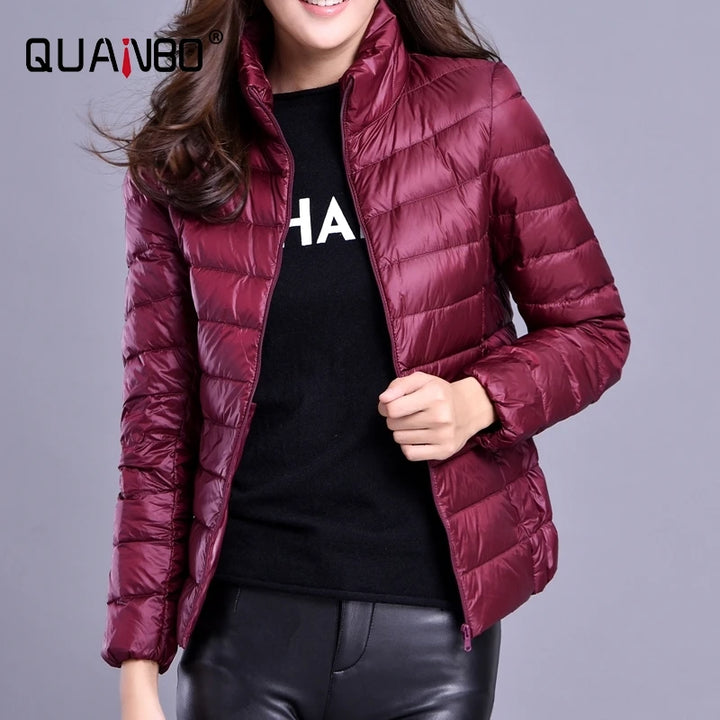 Women's Puffer Jacket, Lightweight Packable Short Down Coat Plus Size