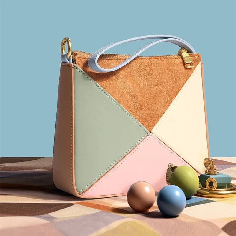 Women's Pleated Origami Top Handle Bag, view 4