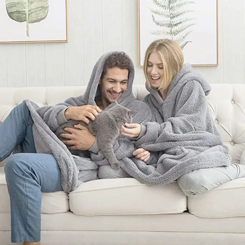 Women's Fleece Pullover, Hooded Oversized Sherpa Sweatshirt Top