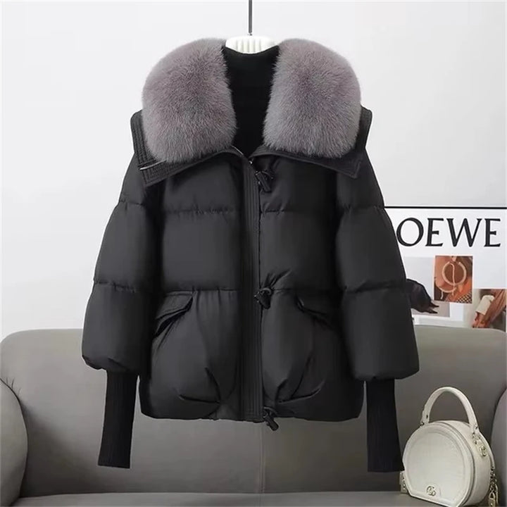 Women's Winter Parka Coat, Thick Fur Collar Hooded Long Puffer Jacket
