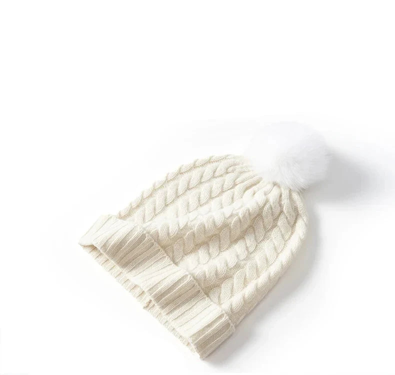 Women's Soft Knit Cashmere Beanie with Pom-Pom, view 10