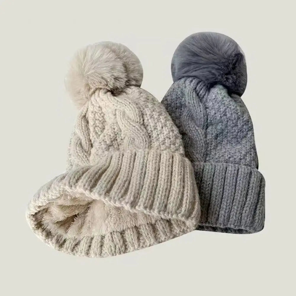 Women's Thick Knit Cotton Beanie with Ear Flaps, view 5