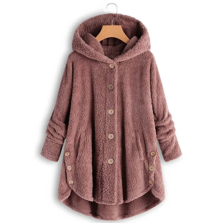 Women's Two Piece Set, Printed Pleated Shirt and Faux Fur Coat