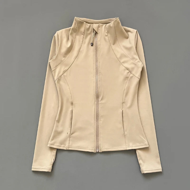 Women's Track Jacket, Quick Dry Zip Up Slim Fit Workout Top