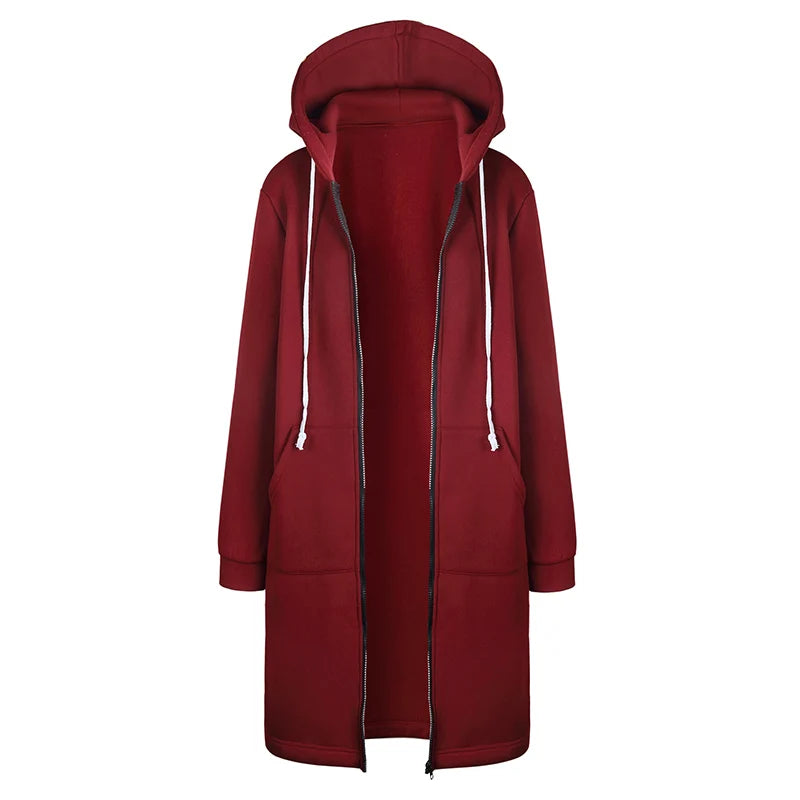 Women's Hooded Parka Jacket, Thick Warm Zip Up Winter Coat Plus Size