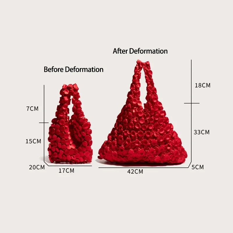Women's Ruched Nylon Bubble Tote Bag, view 5