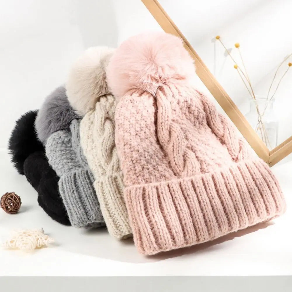 Women's Thick Knit Cotton Beanie with Ear Flaps, view 3