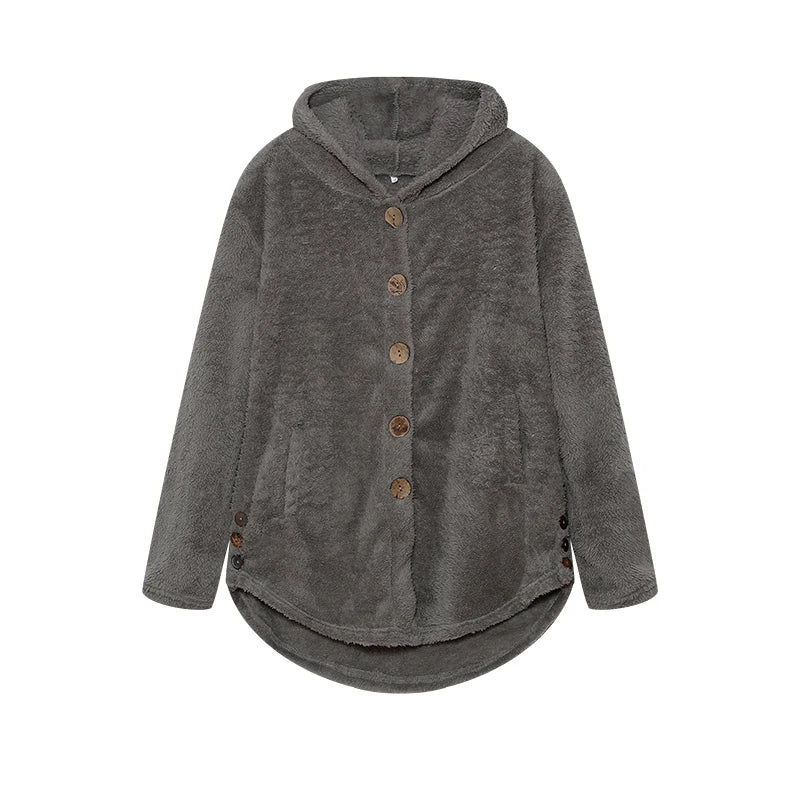 Women's Two Piece Set, Printed Pleated Shirt and Faux Fur Coat