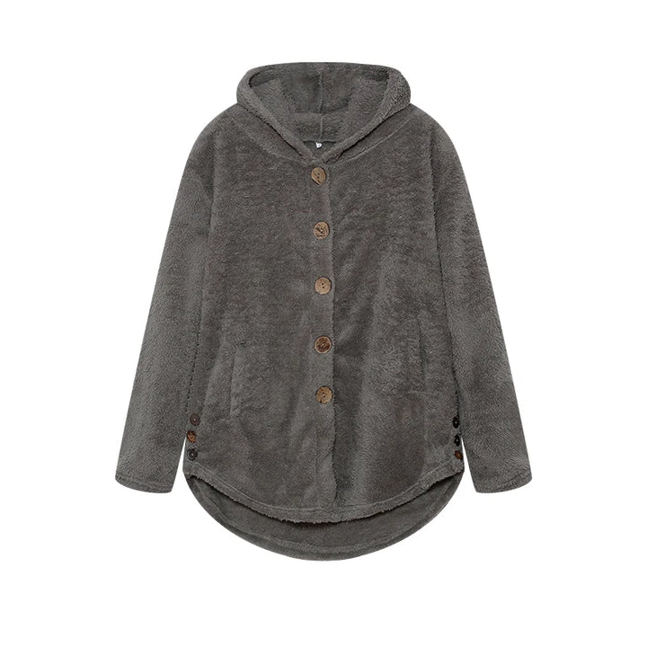 Women's Two Piece Set, Printed Pleated Shirt and Faux Fur Coat
